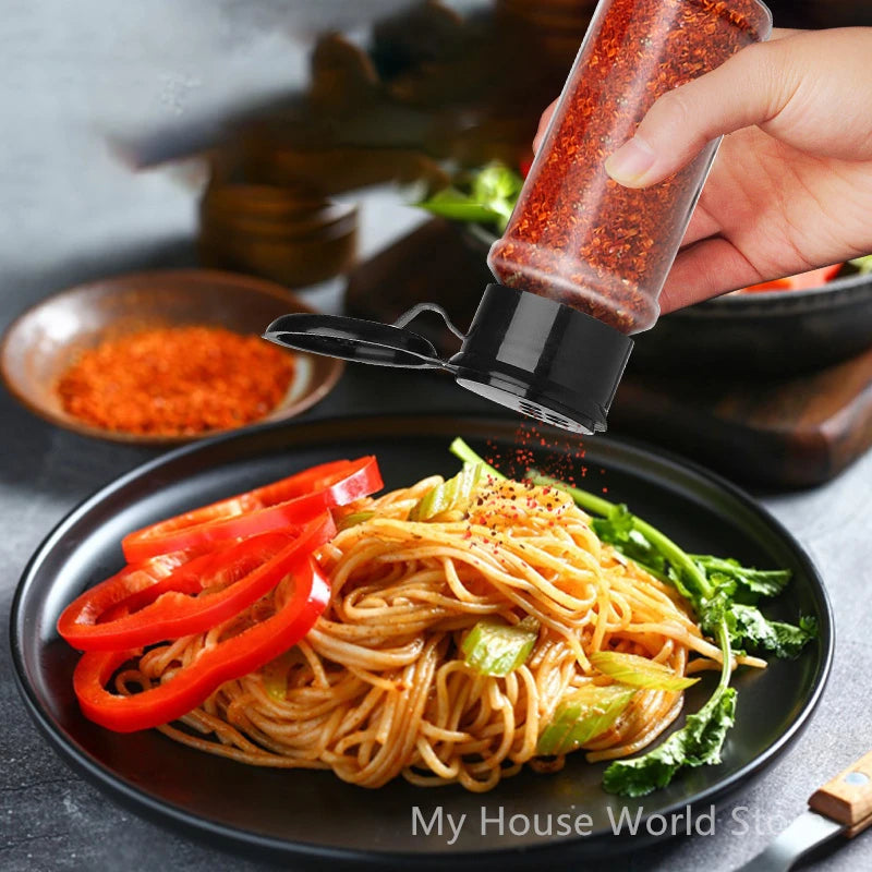 Spices Salt and Pepper Shaker Seasoning Jar spice organizer Plastic Barbecue Condiment Kitchen Gadget Tool