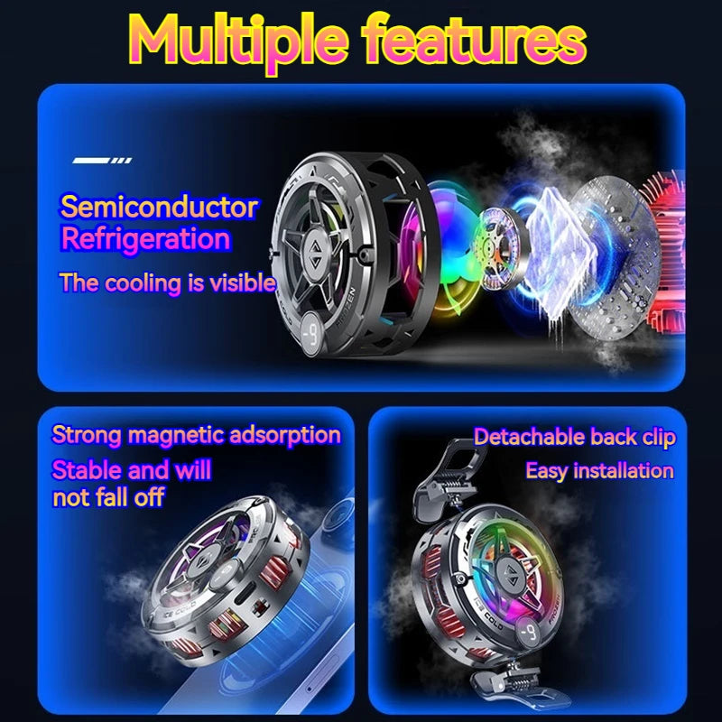 2IN1 Universal Portable Magnetic Clip Semiconductor Phone Cooler