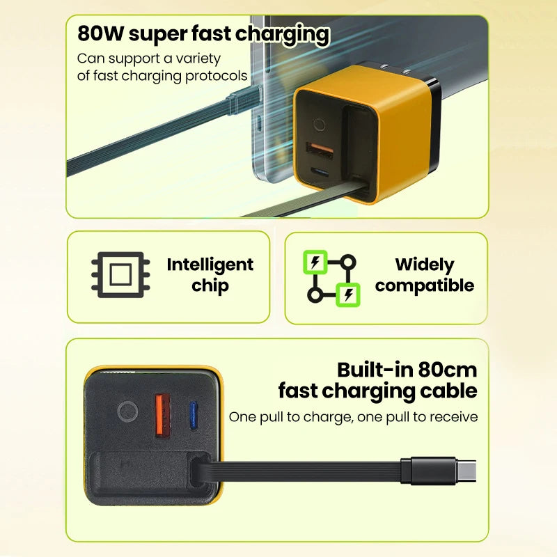 Scalable Data Cable for Iphone Huawei A+C Full Protocol Multi Port Charging Head