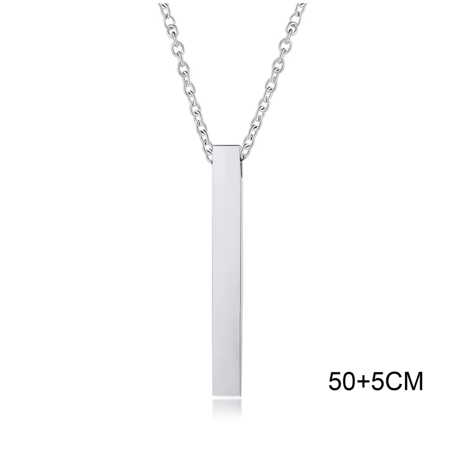 Stainless Steel Rectangle Vertical Bar Pendant Simple Casual Gift