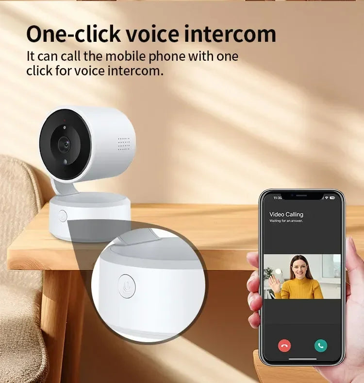 Indoor 5MP Baby Monitor Two Way Talk 4X Zoom PTZ 360°  Surveillance Cameras