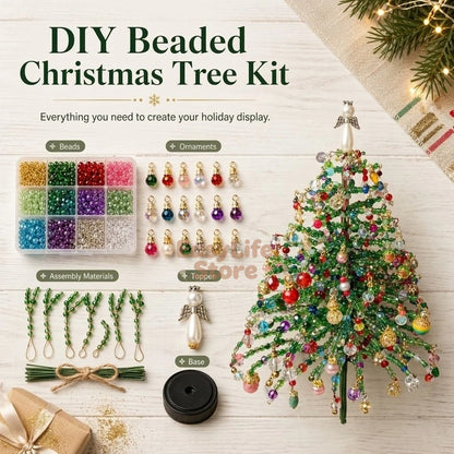 DIY Beaded Christmas Tree Kit for Kids & Adults 3D Crystal Craft with LED Lights