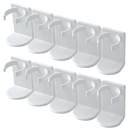 Wall Mounted Spice Bottle Storage Rack Kitchen Seasoning Holder Adhesive Plastic Clip Cabinet Door Spice Jar/Cosmetic Dispenser