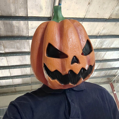 Halloween Evil Pumpkin Head Latex Mask Full Head Costume Mask