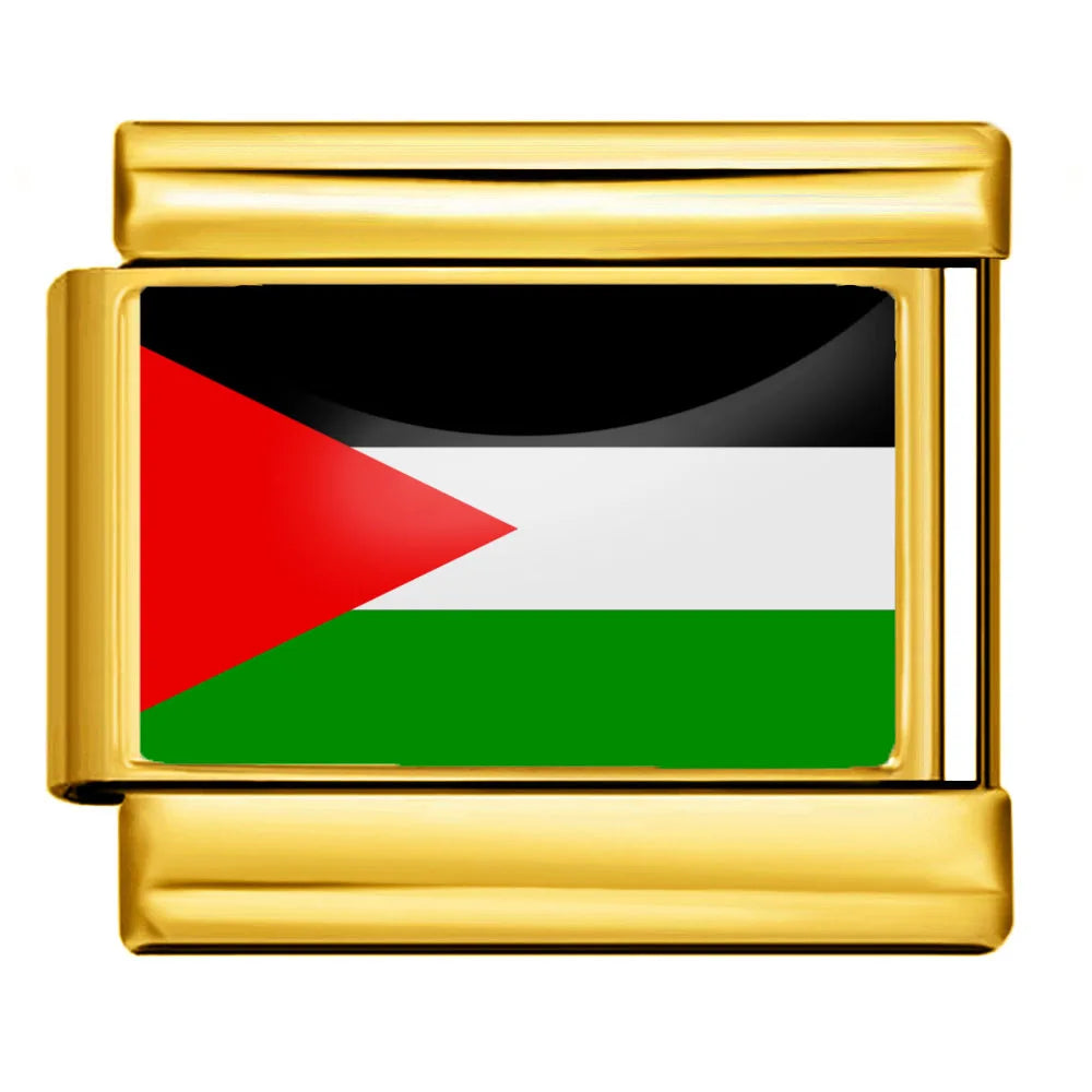 9mm Gold Color World National Flag DIY Jewelry