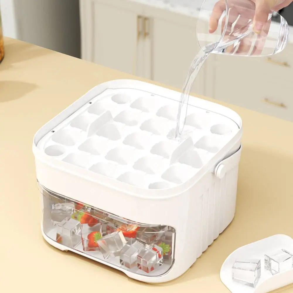 50-Cube Ice Maker with Easy Press Cap Double Layer Ice Cube Maker
