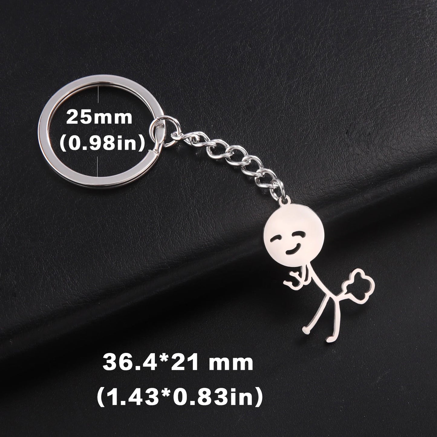 Cute Trendy Keyring for School Bag, Car Keys, Couple Gift