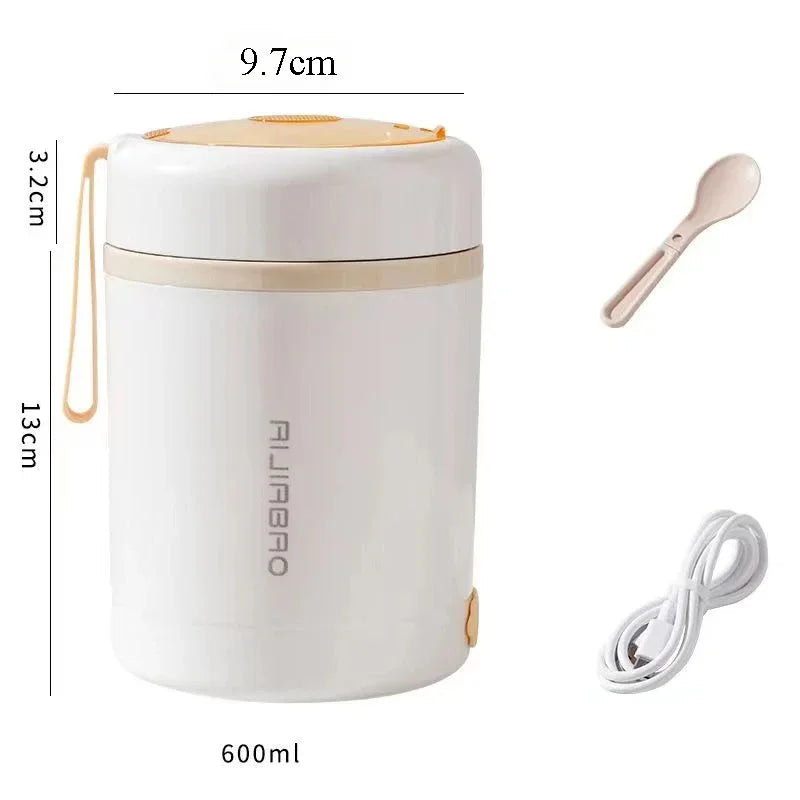 600ML Portable USB Electric Heating Lunch Box