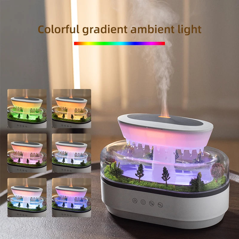 Aroma Humidifier Raindrop Air Humidifier Colorful Light White Noise Essemtial Oil Diffuser