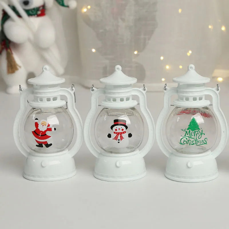 Portable LED Christmas Santa Claus Snowman Lanterns Indoor Decor Lights