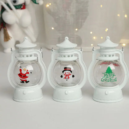 Portable LED Christmas Santa Claus Snowman Lanterns Indoor Decor Lights
