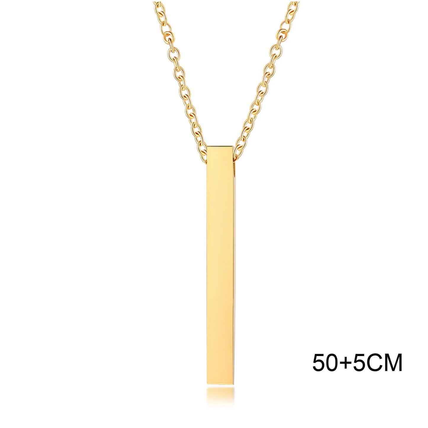 Stainless Steel Rectangle Vertical Bar Pendant Simple Casual Gift