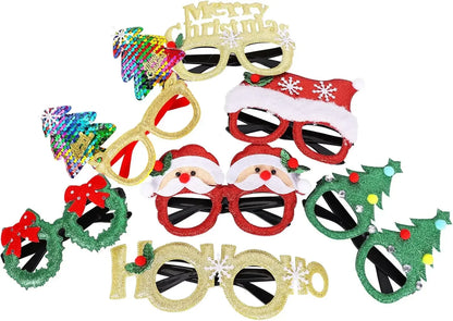 Christmas Glasses Holiday Party Frames Christmas Decoration Accessories Costume