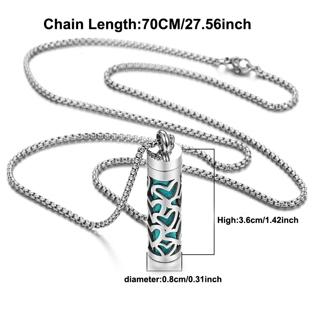 Stainless Steel Open Locket Aroma Scent Perfume Necklace