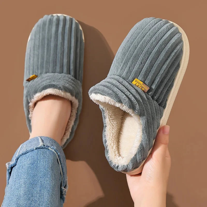 Evshine Winter Soft Sole Fur Slippers for Women & Men