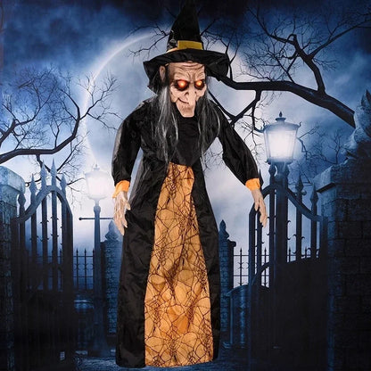 Halloween Witch Ghost Decor Horror Pendant Glowing Prank Props