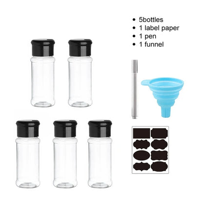Spices Salt and Pepper Shaker Seasoning Jar spice organizer Plastic Barbecue Condiment Kitchen Gadget Tool