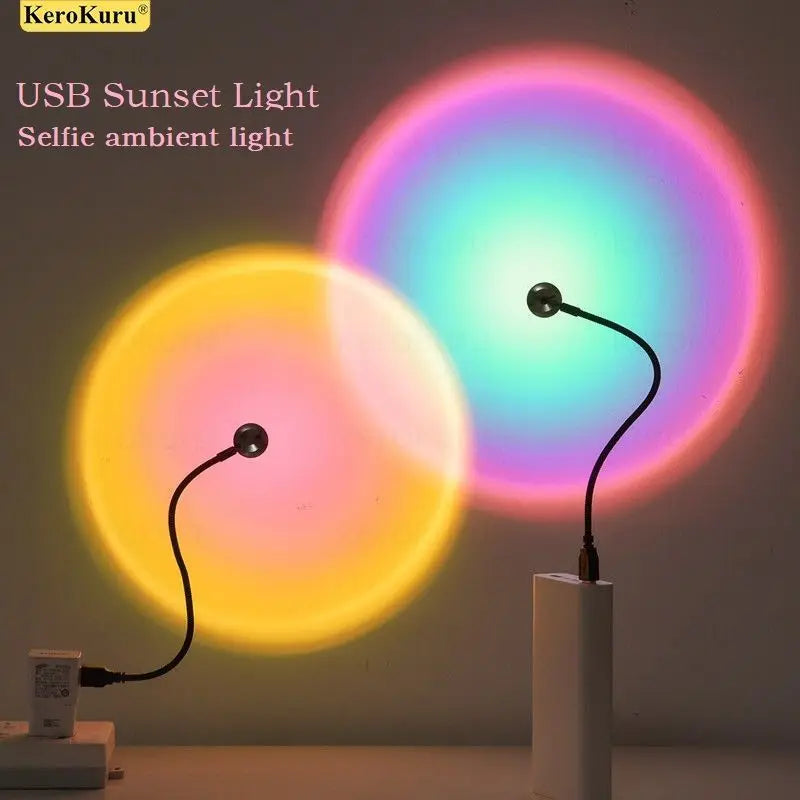 USB Sunset LED Rainbow Neon Night Light Projector