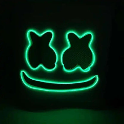Halloween Light Up Mask Full Face LED Neon Marshmallow Mask