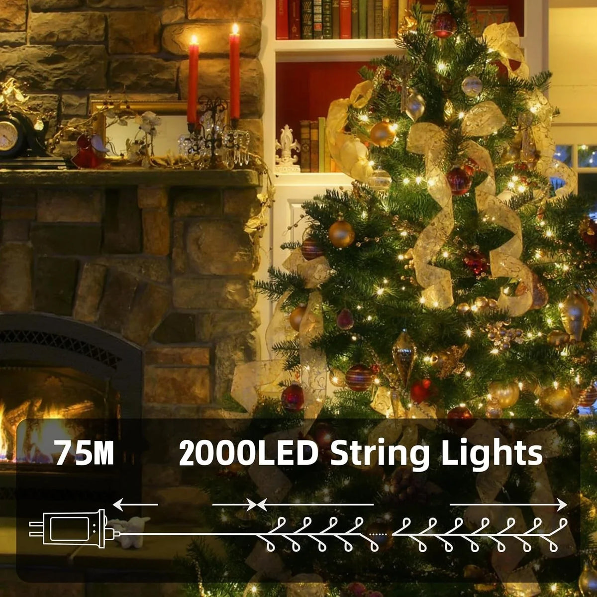 LED Firecracker String Lights EU/US DC Power Remote Control Halloween Garland Fairy Light for Christmas Decoration