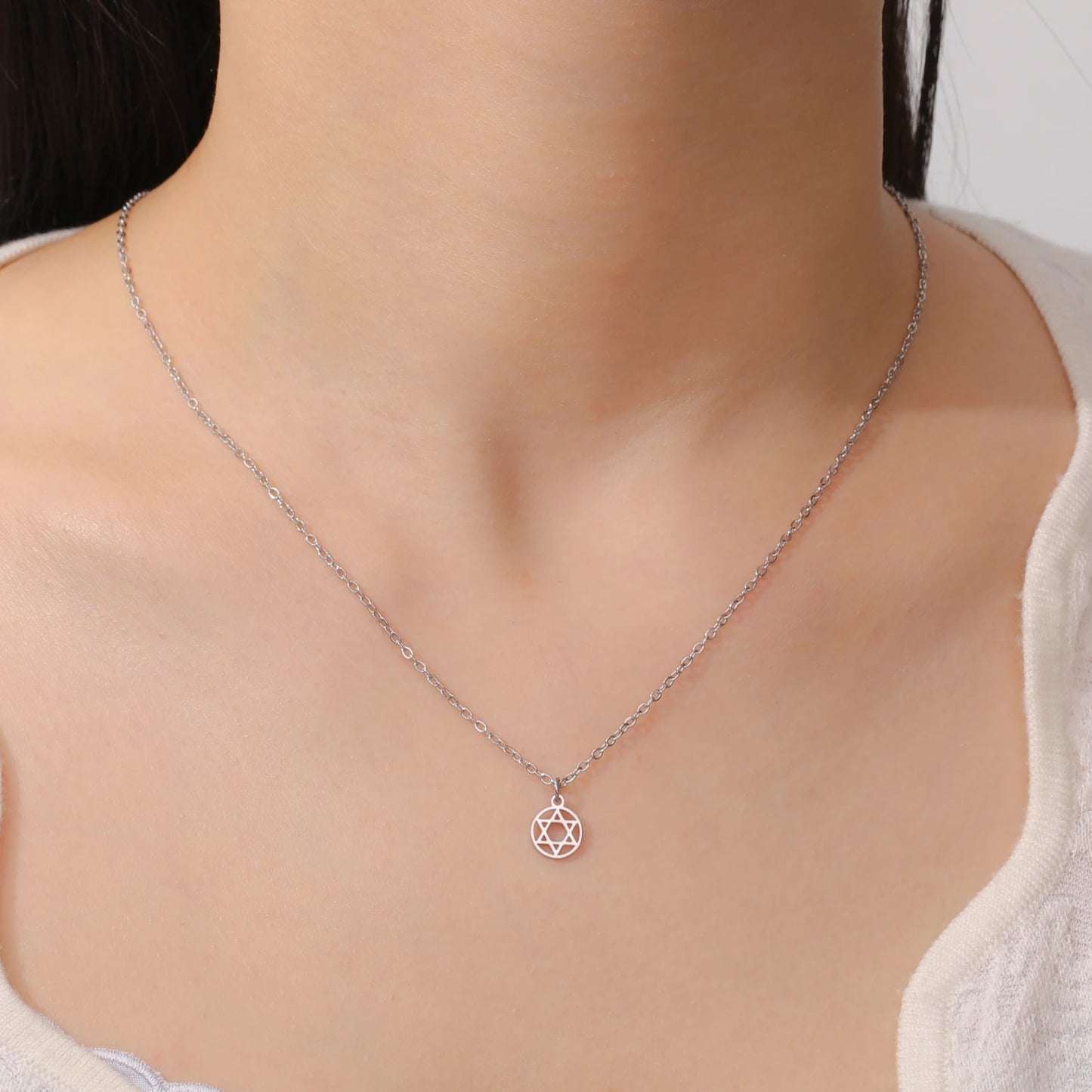 Jewish Stainless Steel Necklace for Men & Women, Ethnic National Jewelry