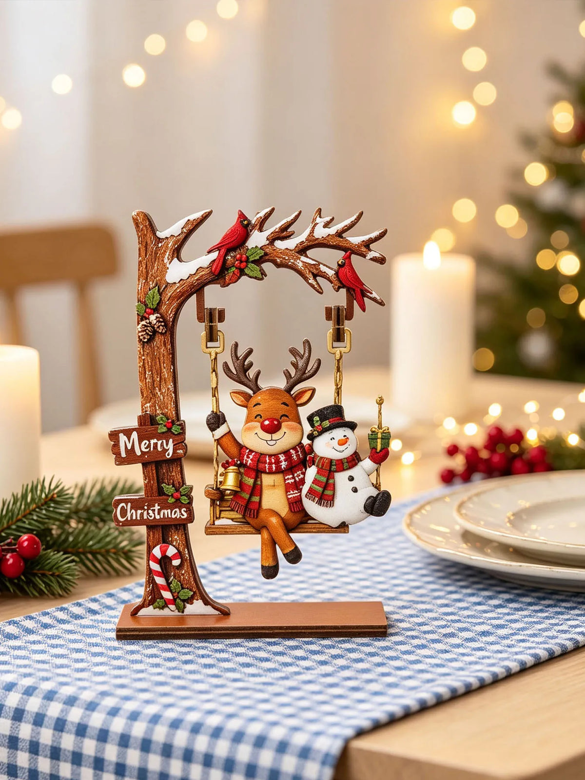 Wooden Christmas Decoration Ornaments, Fun Swing-Themed Christmas Crafts