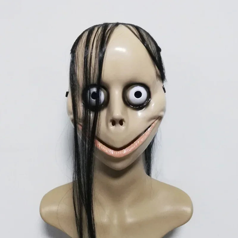 Halloween Horror with Long Hair Cosplay Female Ghost Mask