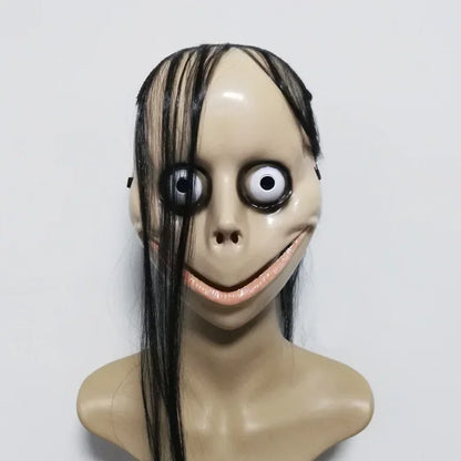 Halloween Horror with Long Hair Cosplay Female Ghost Mask