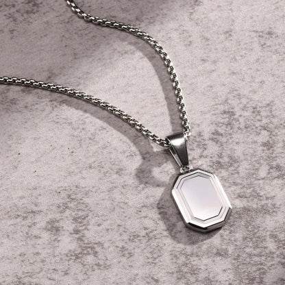 Black Silver Stainless Steel Military Dogtags with Box Chain Gift