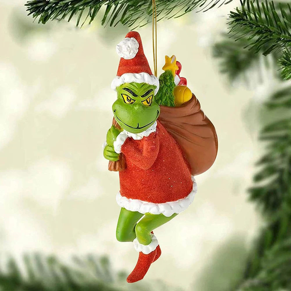2D Acrylic Christmas Tree Green Monsters Ornaments Cute Green Monsters Christmas Tree
