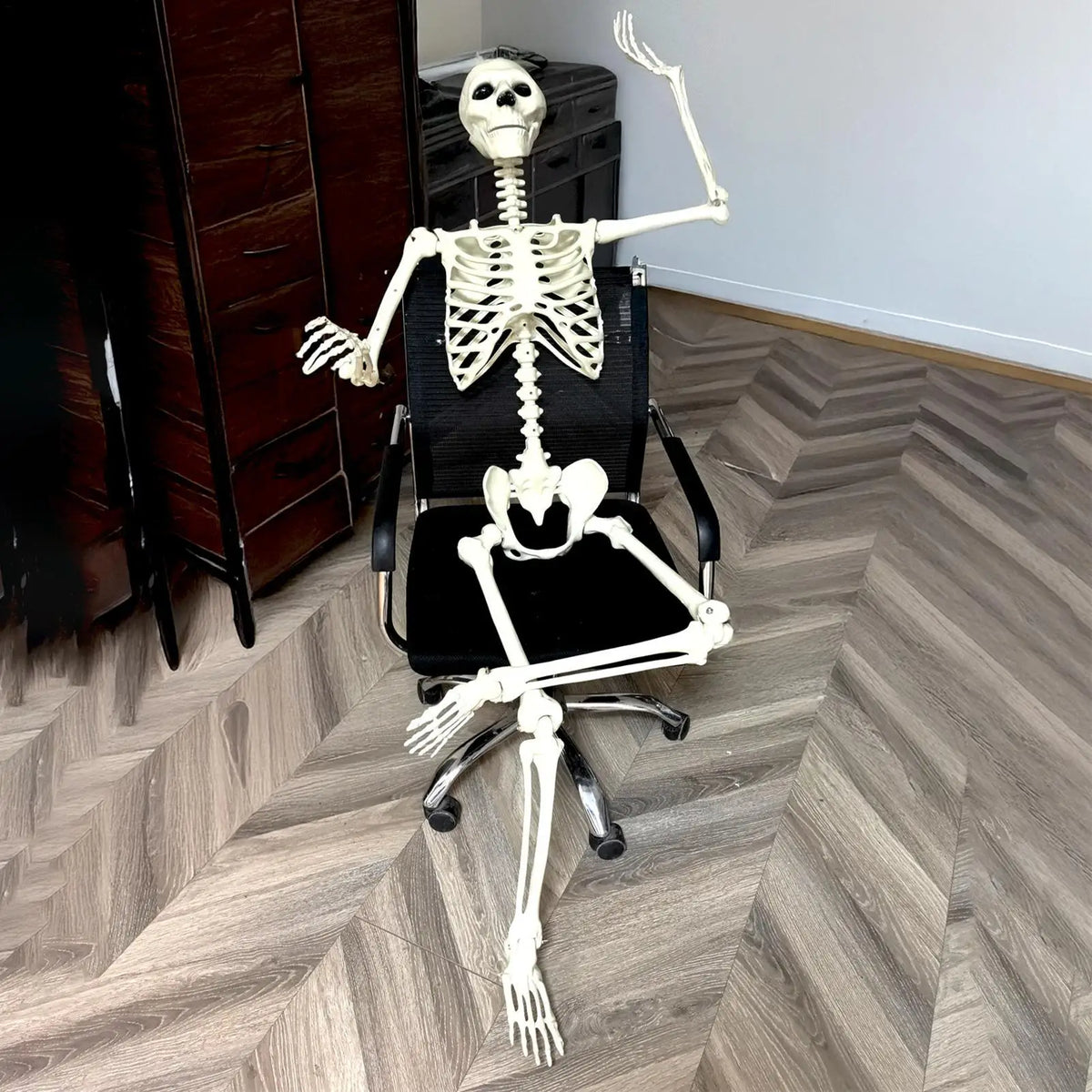 Halloween Realistic Body Bones Life Size Human Skeleton With Posable Joints S