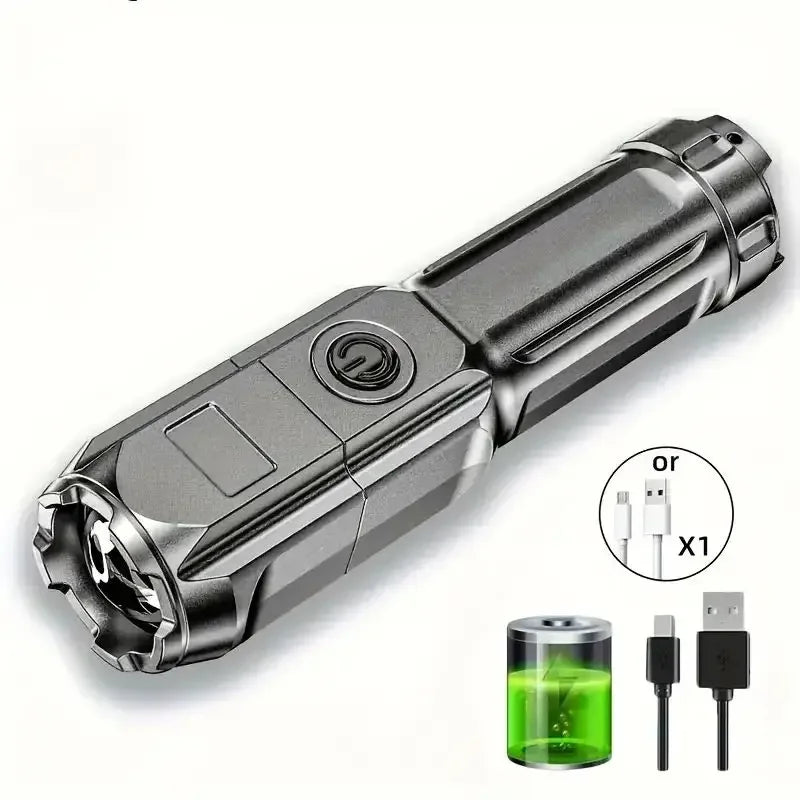 Rechargeable USB Waterproof Zoom Fishing Hunting Camping Torch