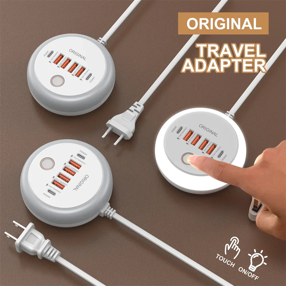 50W Power Strip Multi Port USB C Socket Type C Fast Charging Wall Charger