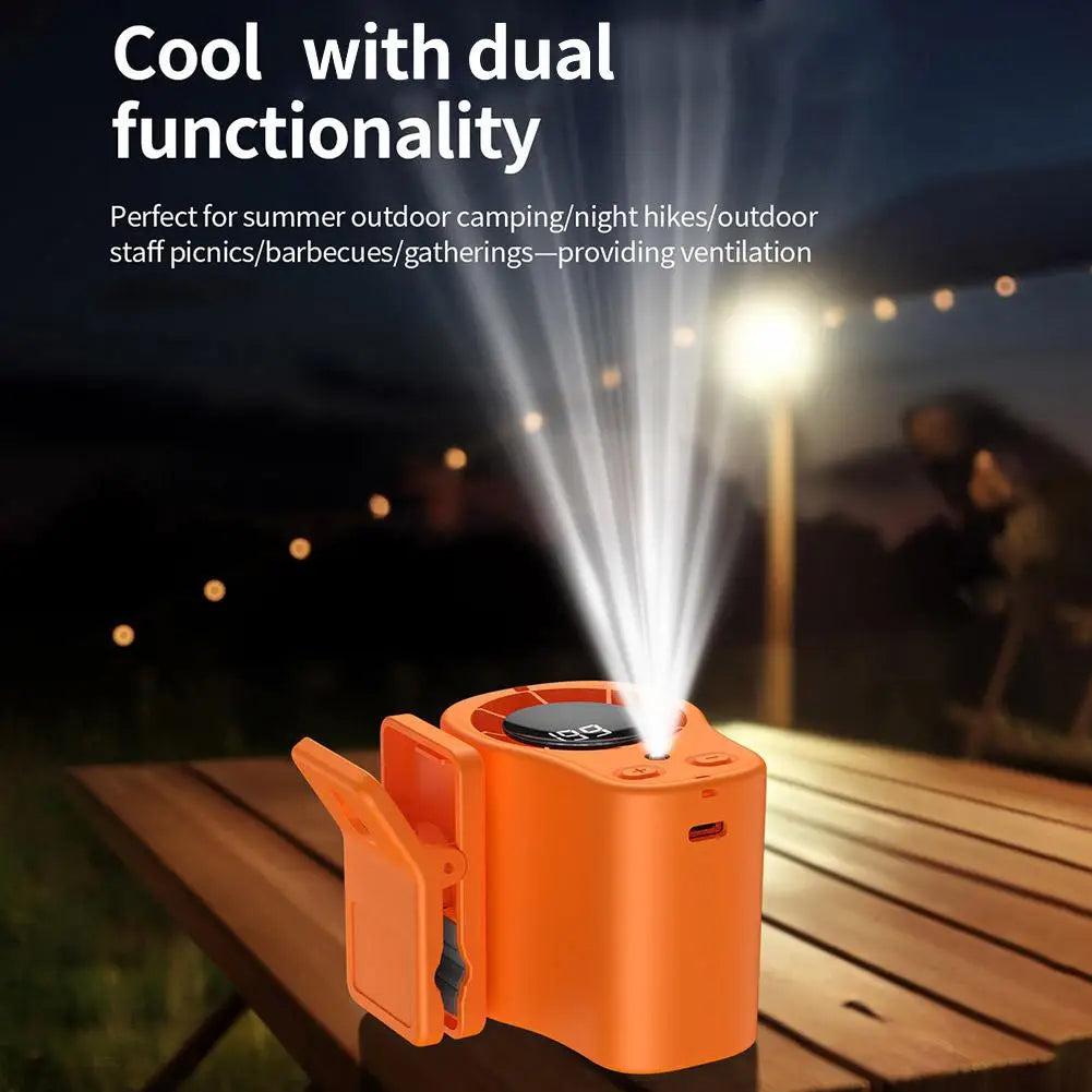 Rechargeable Clip on Portable Desk Fans with LED Display 360 Rotation