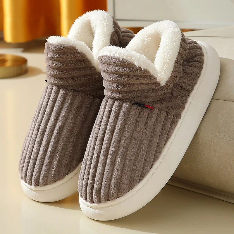 Evshine Winter Soft Sole Fur Slippers for Women & Men