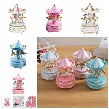 Creative Fantasy Christmas Holiday Decor Carousel Music Box