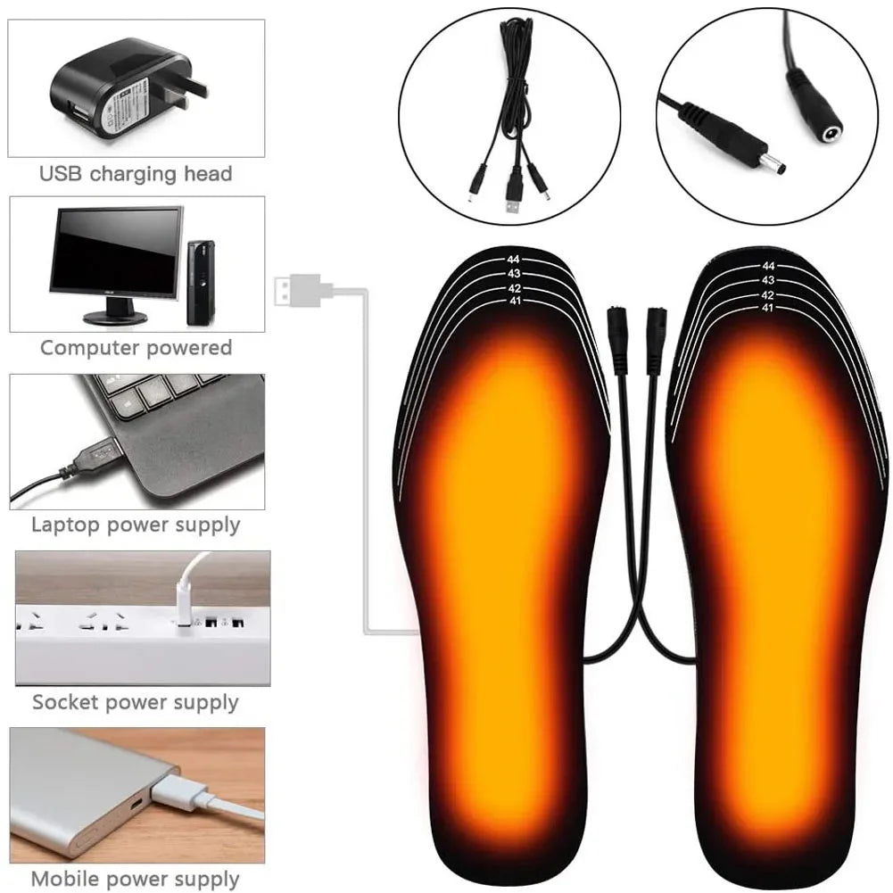 Electric USB  Foot Warming Pad Heated Shoe  Insoles
