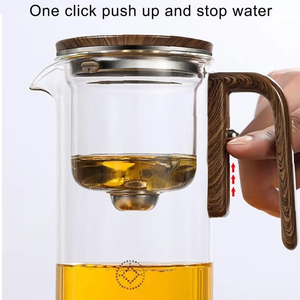 One-Click Magnetic Switch Tea Separation Filtration Glass Tea Pot