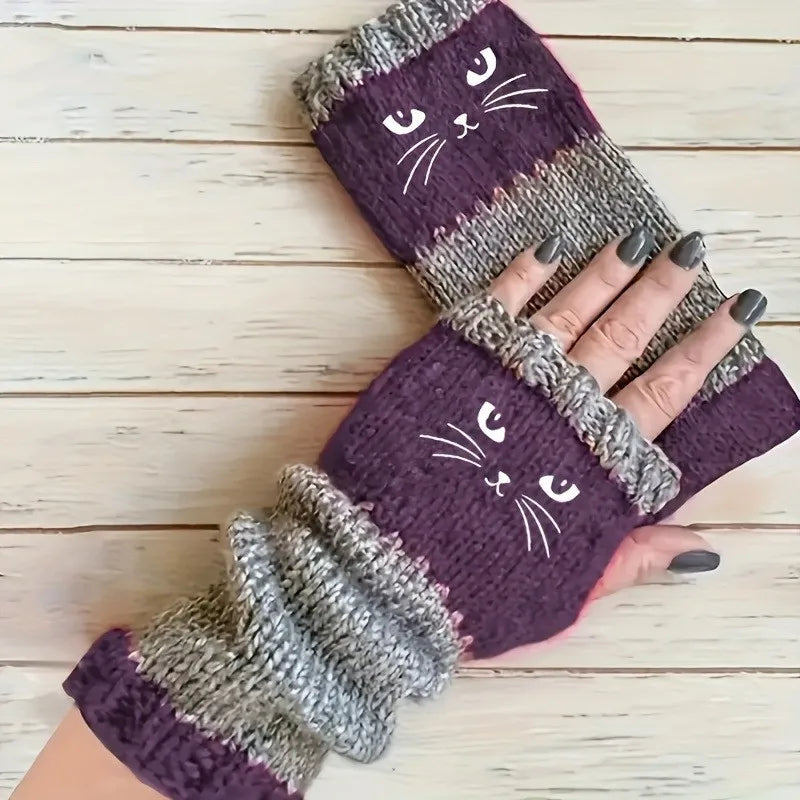 Thermal Winter Fingerless Gloves with Touchscreen