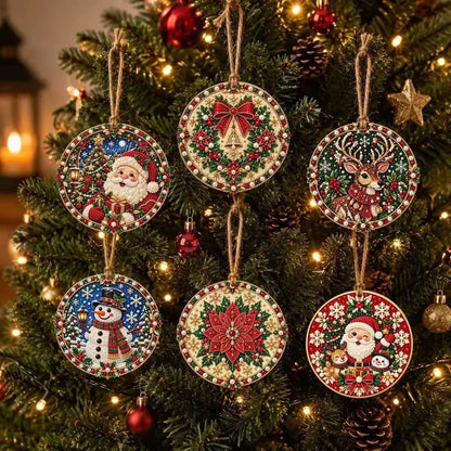 6PCS Pearl Diamond Art Kit for Christmas Hanging Ornaments DIY Adult Crafts Tree Decorations