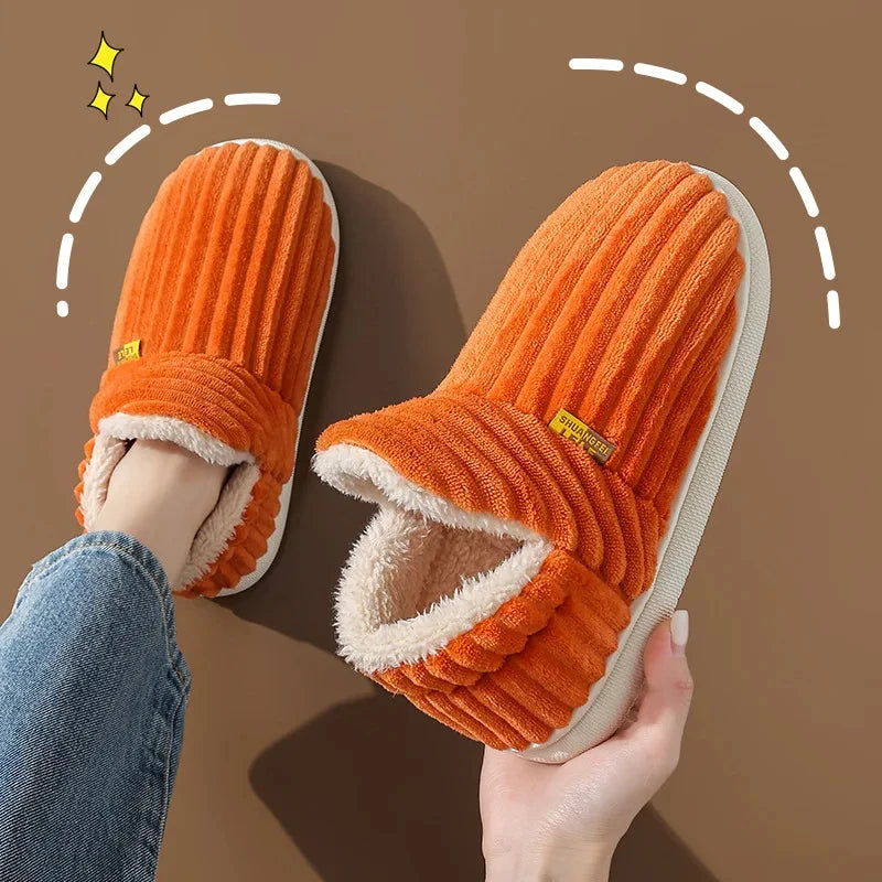 Evshine Winter Soft Sole Fur Slippers for Women & Men