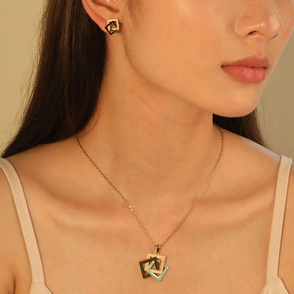 Stainless Steel Necklace & Earrings Fashion Accessories for Women Wedding Party