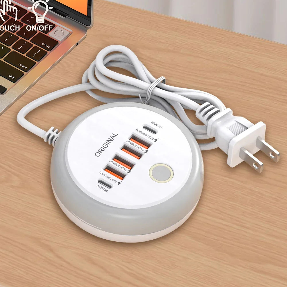 50W Power Strip Multi Port USB C Socket Type C Fast Charging Wall Charger