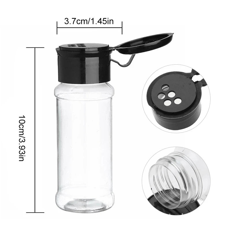 Spices Salt and Pepper Shaker Seasoning Jar spice organizer Plastic Barbecue Condiment Kitchen Gadget Tool