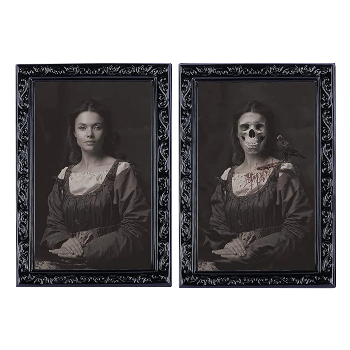 Halloween Decoration 3d Change Face Expression Moving Ghost Portrait Photo Frame