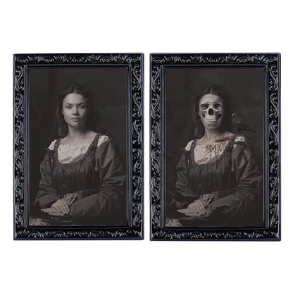 Halloween Decoration 3d Change Face Expression Moving Ghost Portrait Photo Frame