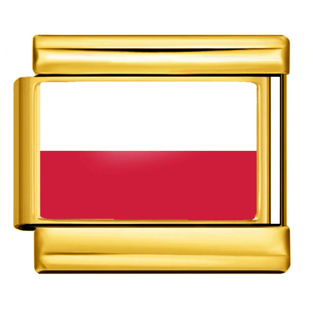 9mm Gold Color World National Flag DIY Jewelry