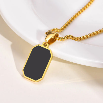 Black Silver Stainless Steel Military Dogtags with Box Chain Gift
