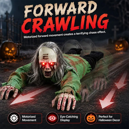 Halloween Crawling Zombie Scary Haunted House Decor Prop Motion Sensor