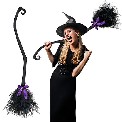 Halloween Witch Broom Decorations Magic Plastic Scary Prop